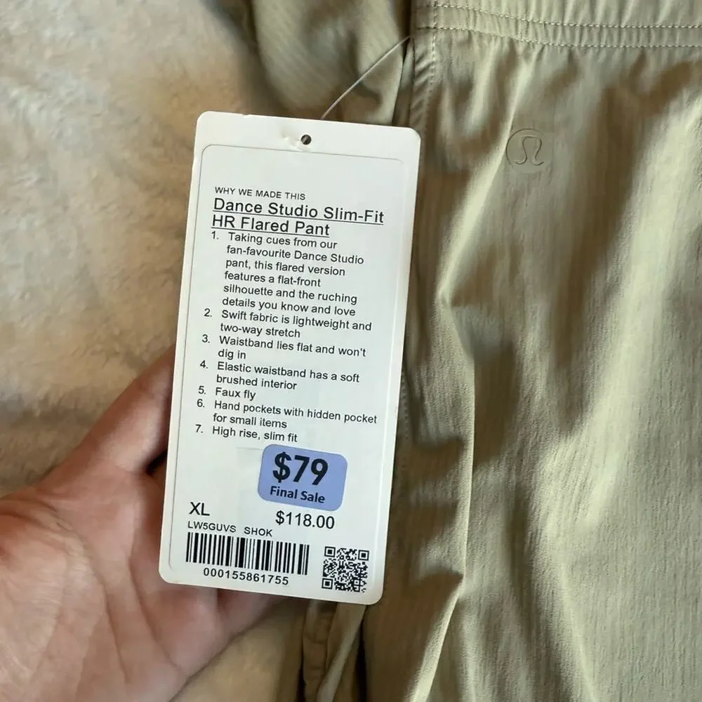NWT Lululemon Dance Studio Slim-Fit HR Flared Pants in Sheer Oak - Picture 3 of 5